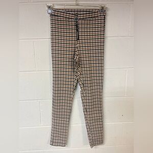 Rue 21(brown, black, and white) checkered pants, Size S